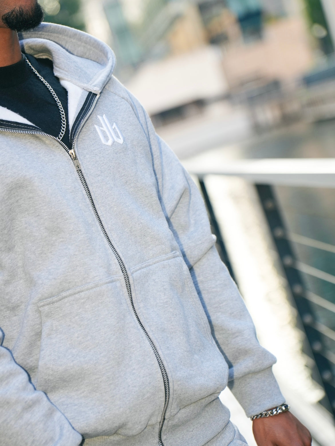 DB Basics Zipper Hoodie Grey